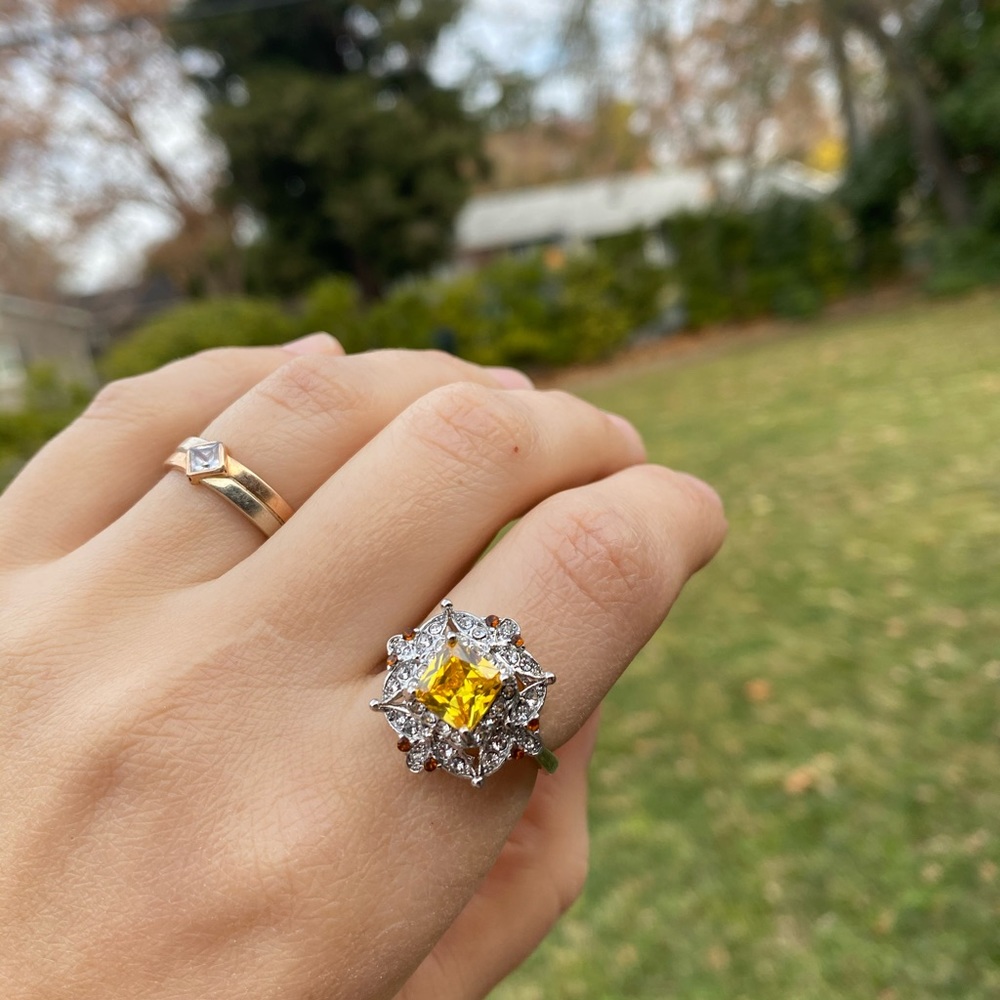 Gorgeous 925 ST Silver Citrine Birthstone Ring - Picture 8 of 10